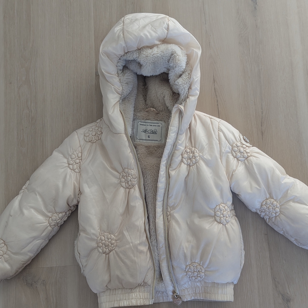 Chic Cream Faux Fur Lined Jacket